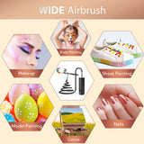 Airbrush Kit with Compressor, 32PSI Handheld Mini Air Brush Gun Set, Portable High Pressure Air Brushes for Painting, Tattoo, Nail Art, Mode, Makeup, Cake, Barber WoodArtSupply