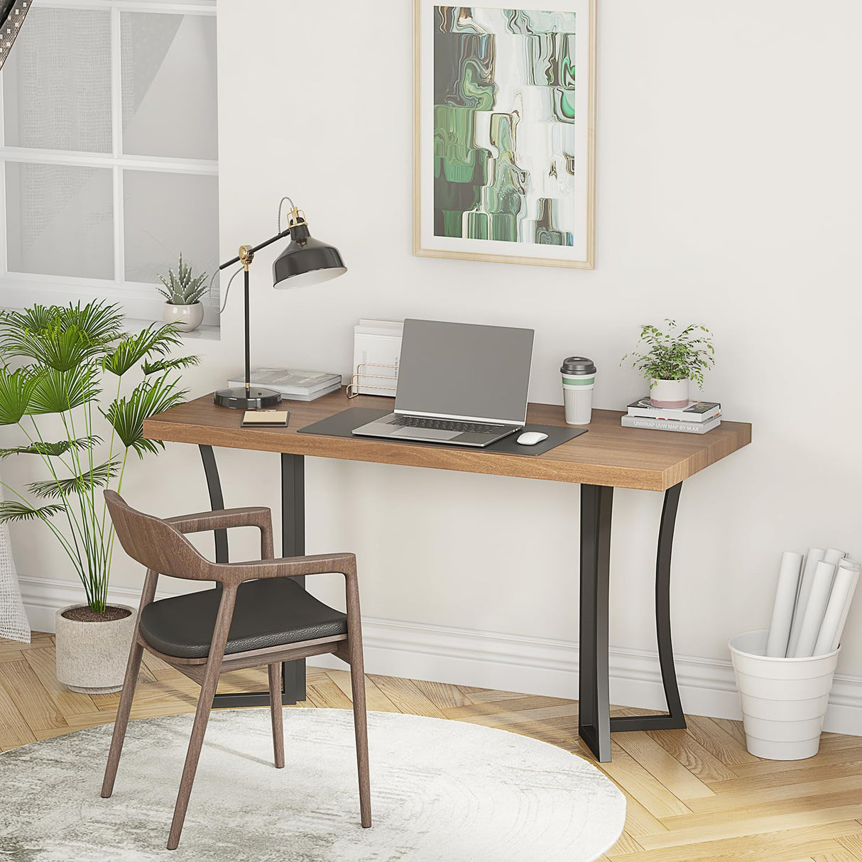 LBSLMJB Metal Desk Legs 28 inch Round Table Base Only for DIY Desk Dining Table Office Table Coffee Table Modern Heavy Duty Wrought Iron Glass and Wood Table Top Base LBSLMJB