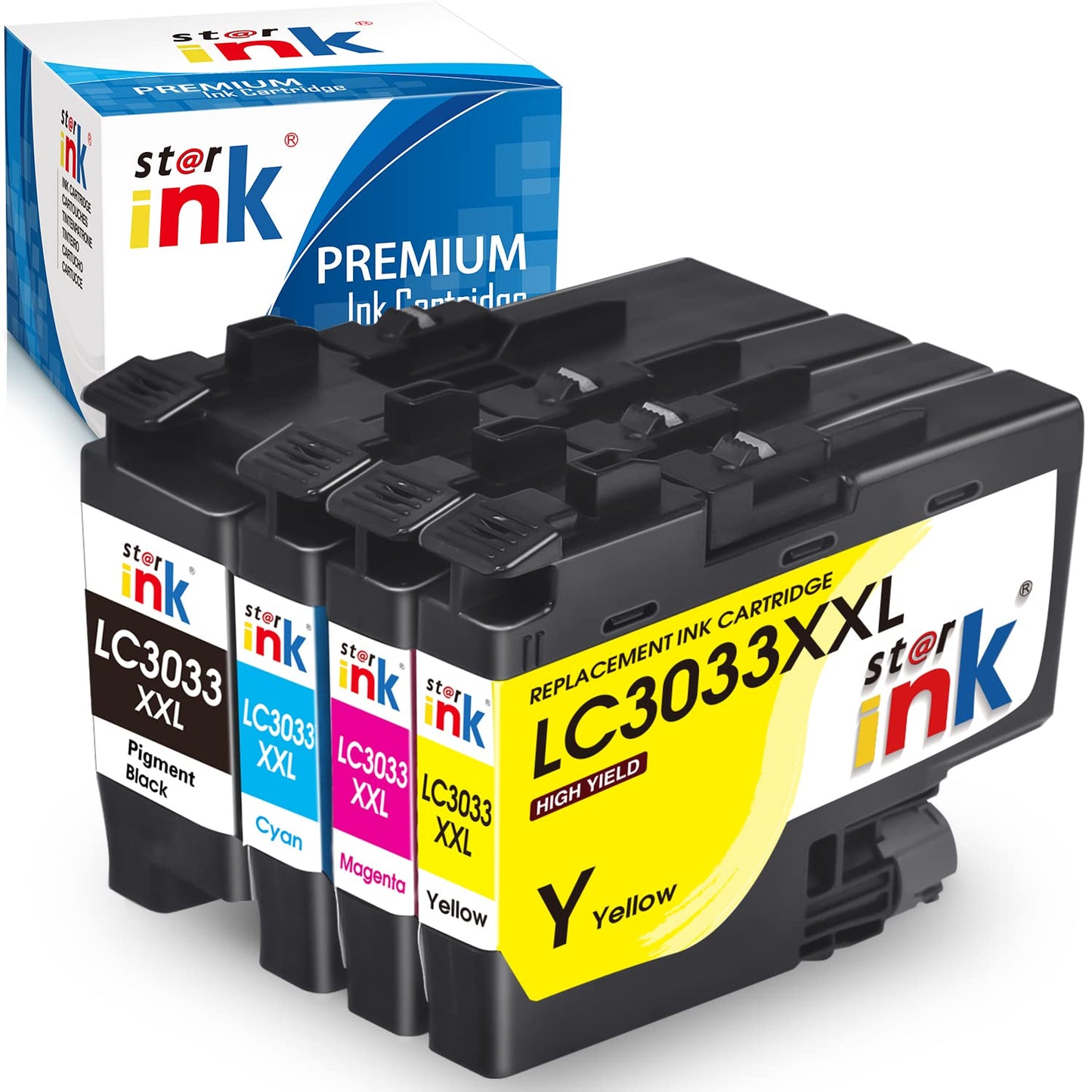 Starink LC3033XXL Replacement for Brother LC3033 LC-3033 LC3035(BK/C/M/Y) Ink Cartridge Compatible with MFC-J995DW MFC-J805DW MFC-J815DW Printer(4 Packs)