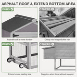 MEDEHOO 80in Chicken Coop with Wheels - Expandable Large Waterproof Chicken House for Outdoor with Nesting Box, Leakproof Pull-on Tray, and UV-Resistant Roof MEDEHOO