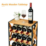 LUMAMU 20 Bottle Wine Rack Freestanding Floor with Wood Top,Wobble-Free 5 Tier Wine Display Storage Stand Shelf,Stackable Modular Wine Bottle Holder Rack for Kitchen,Cellar,Living Room LUMAMU
