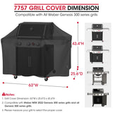 Unicook 63 Inch Grill Cover for Weber Genesis 300 Series and New 2022 Genesis 300 Grills, Outdoor BBQ Grill Cover, Heavy Duty Waterproof Fade Resistant Barbecue Cover, Compared to Weber 7757 Unicook