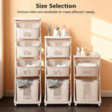 BAOKALER 4-Tier Laundry Hamper Sorter, Vertical Rolling Laundry Baskets with Wheels Removable, Stackable Laundry Cart Organizer and Storage for Small Space, Dorm, Closet, Bathroom BAOKALER