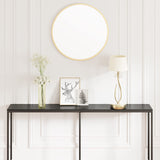 SONGXIN 63" Console Table,Modern Narrow Long Sofa Table Behind Couch,Skinny Entry Table with Black Metal Frame for Living Room, Hallway,Classic Black SONGXIN