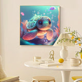 Sea Turtle Diamond Painting Kits for Adults - Cute Sea Turtle Diamond Art Kits for Adults, DIY 5D Diamond Painting with Round Gem Art Kits for Gift Home Wall Decor 12x12 inch Fountor