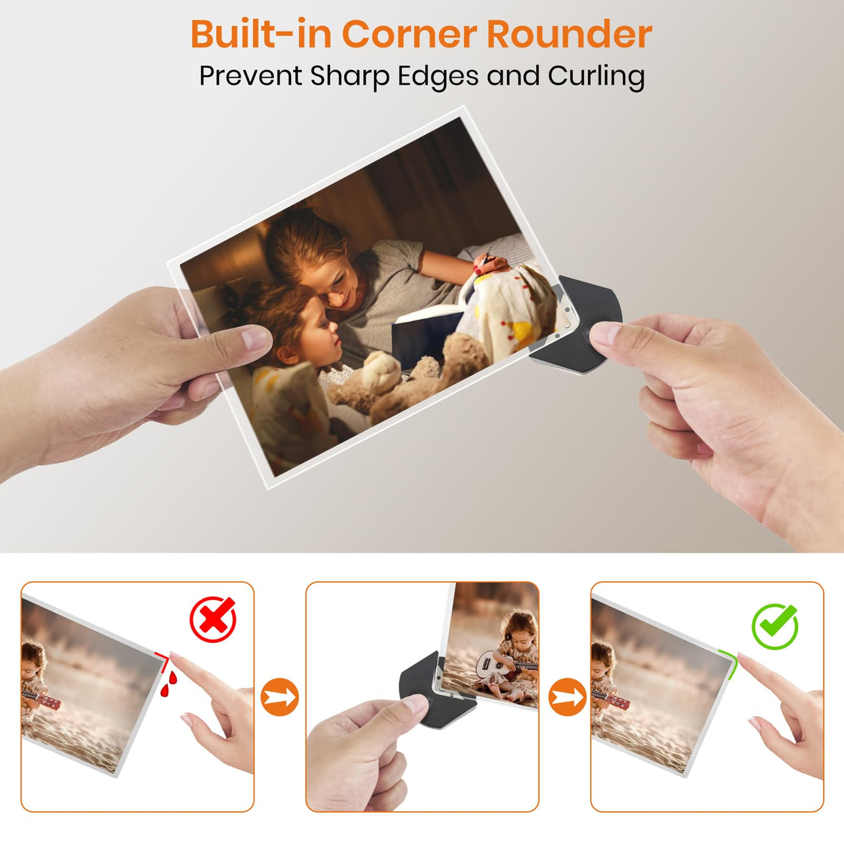 Gasbye Laminator Machine, 13-Inch Thermal Laminator with Steel Paper Cutter, 13 Laminating Pouches, Corner Rounder, Jam Release Button for Home, Office, School, Teachers, Personal Use, Black Gasbye