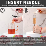 Turkey Meat Injector Syringe Kit with 3 Marinade Needles for BBQ Grill Smoker, 1 Cleaning Brush, 1 Oz/30 ml Large Capacity Injector Marinades for Meats Black TonJin