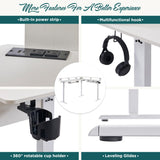 RedLemon 75X60 Inches L Shaped Electric Standing Desk,Height Adjustable Corner Gaming Desk with Drawers, Keyboard Tray, Power Outlets & LED Lights, Computer Desk with Monitor Shelf, Dark Rustic Oak RedLemon