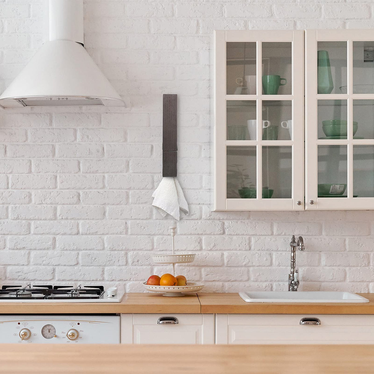 2 Pieces 12 Inch Jumbo Clothespin Wooden Clothespin Towel Holder Giant Wooden Clothes Pins Large Wooden Clothes Clips with Spring (Dark Color) Blulu