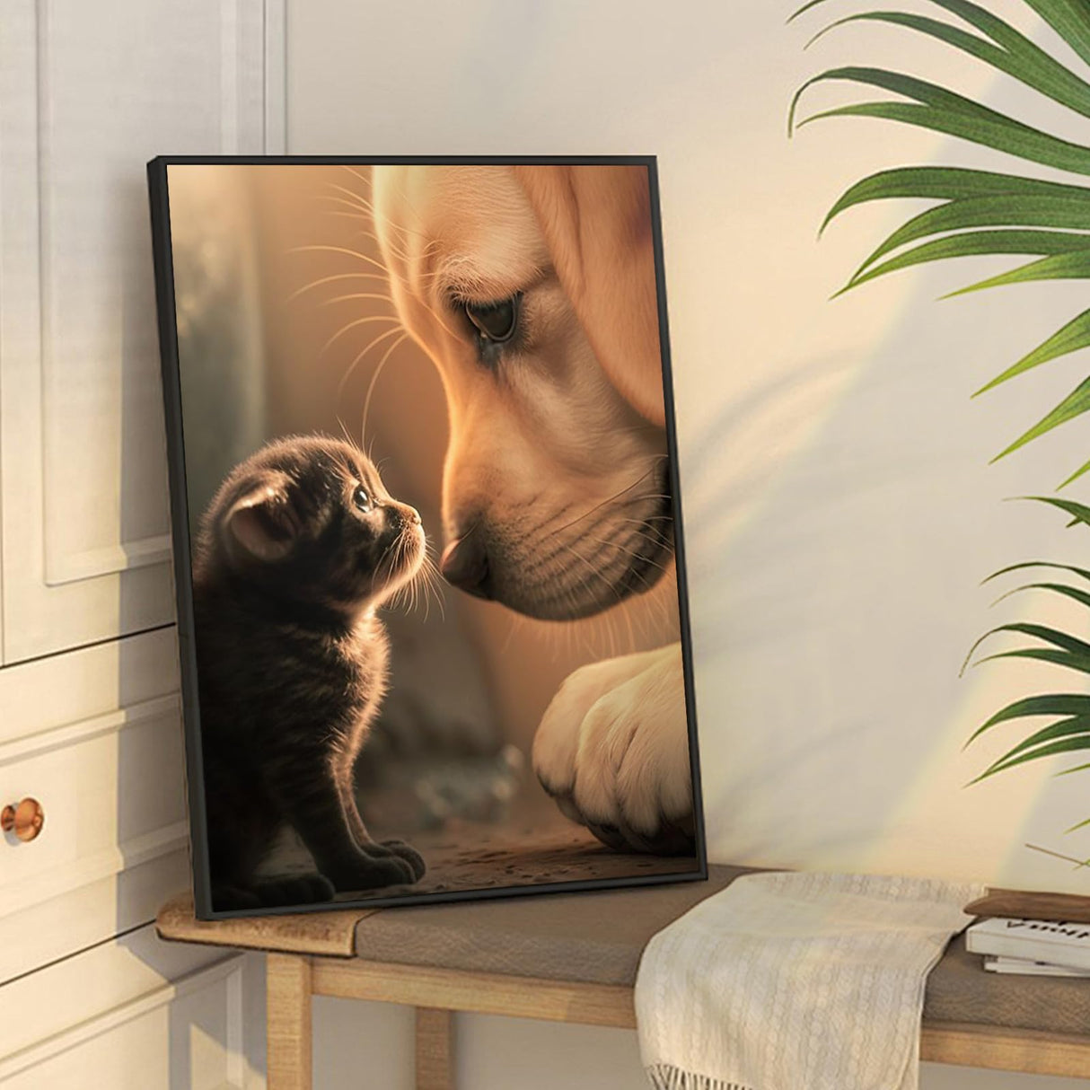 Cat Diamond Art Kits for Adults Beginners, Dog Diamond Painting Kits for Adults, Full Drill Cat and Dog Gem Art Kit, DIY 5D Animal Diamond Dots for Adults for Gift Home Decor 12x16 inch PRASIO