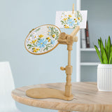 Embroidery Hoop Stand, 360° Adjustable Sitting Cross Stitch Stand, Easy to Use Wooden Embroidery Hoop Holder, Cross Stitch Stand for Art Craft Sewing Projects guofa