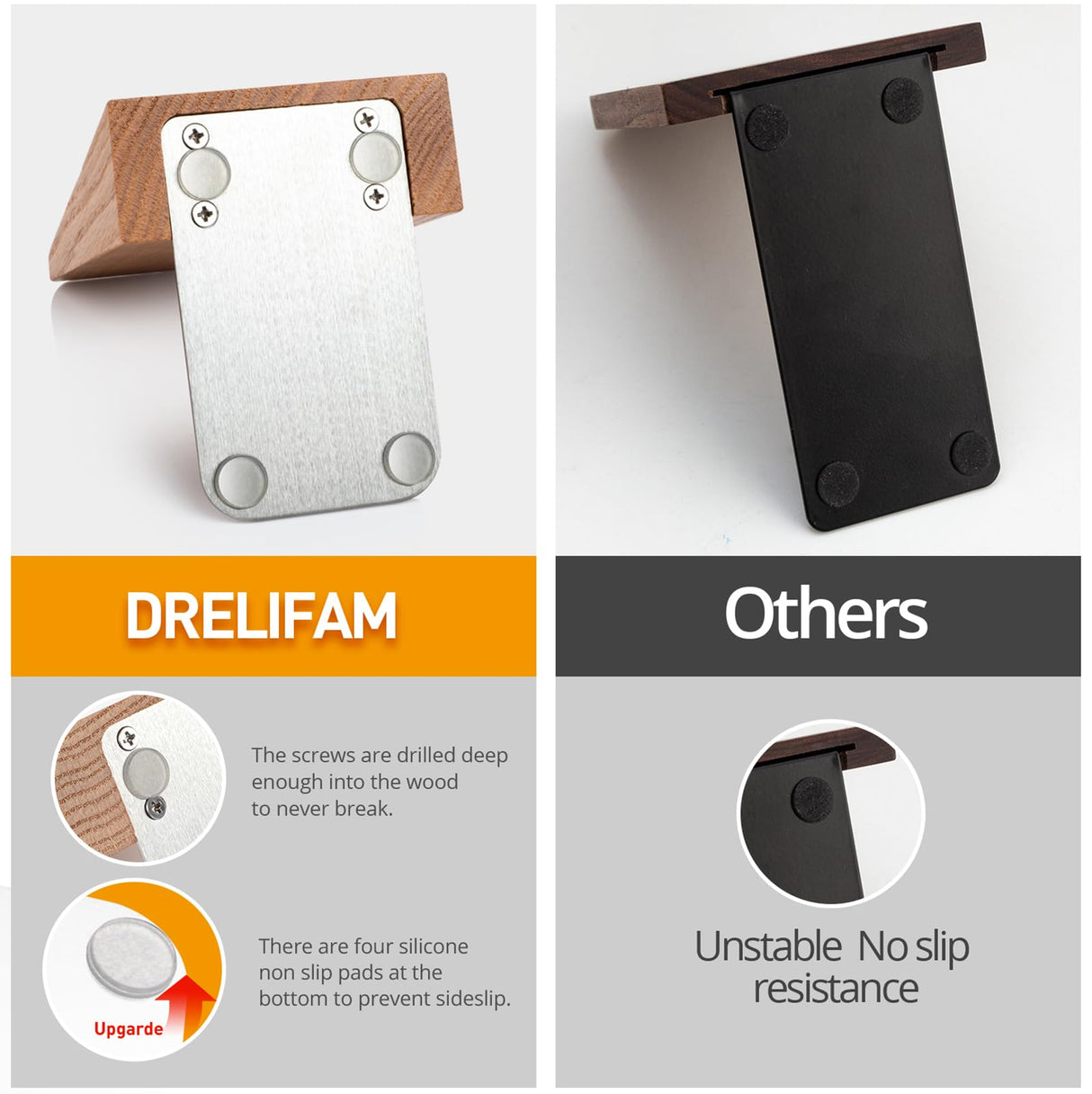 DRELIFAM Red Oak Book Ends Heavy Duty Handmade Book Ends for Shelves Decorative Bookends to Hold Heavy Books (Red Oak Small) DRELIFAM