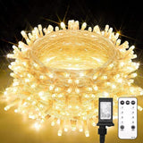 suddus Christmas Lights Outdoor, 66 ft 200 LED Plug in Warm White Fairy String Lights with Remote, Twinkle Lights for Bedroom, Indoor, Tree, Dorm, Wedding, Outside, Backyard Decorations suddus