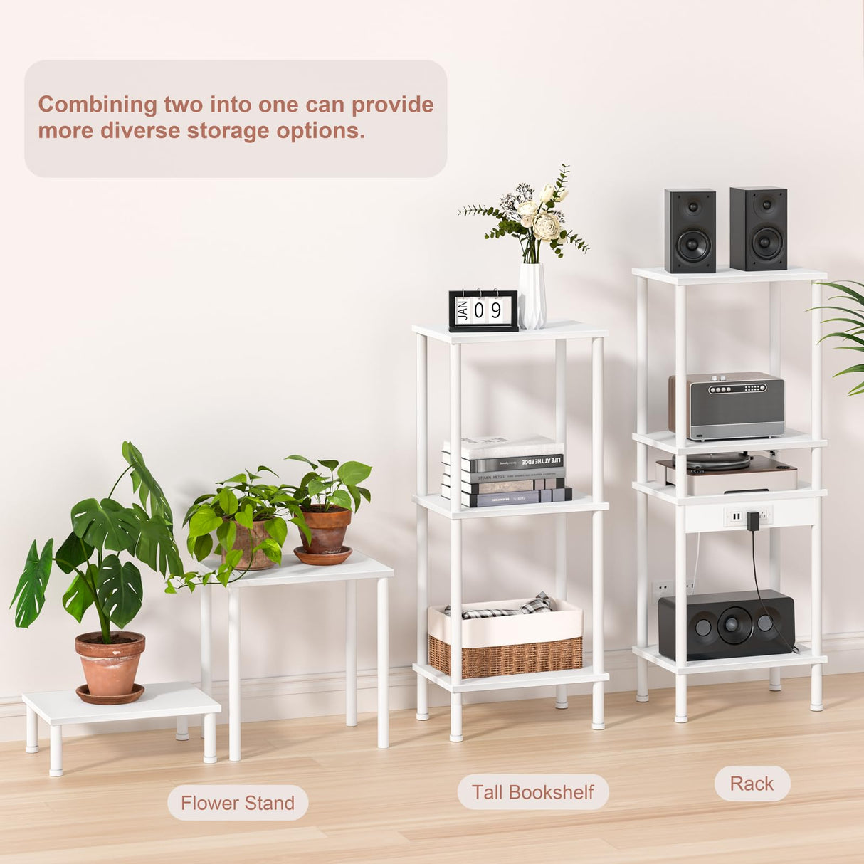 YUFAM End Table with Charging Station,Small Side Table,2-Tier Nightstand with Storage Shelf,Sofa Bedside Table for Small Spaces in Living Room,Bedroom,Office,Easy Assembly,White YUFAM