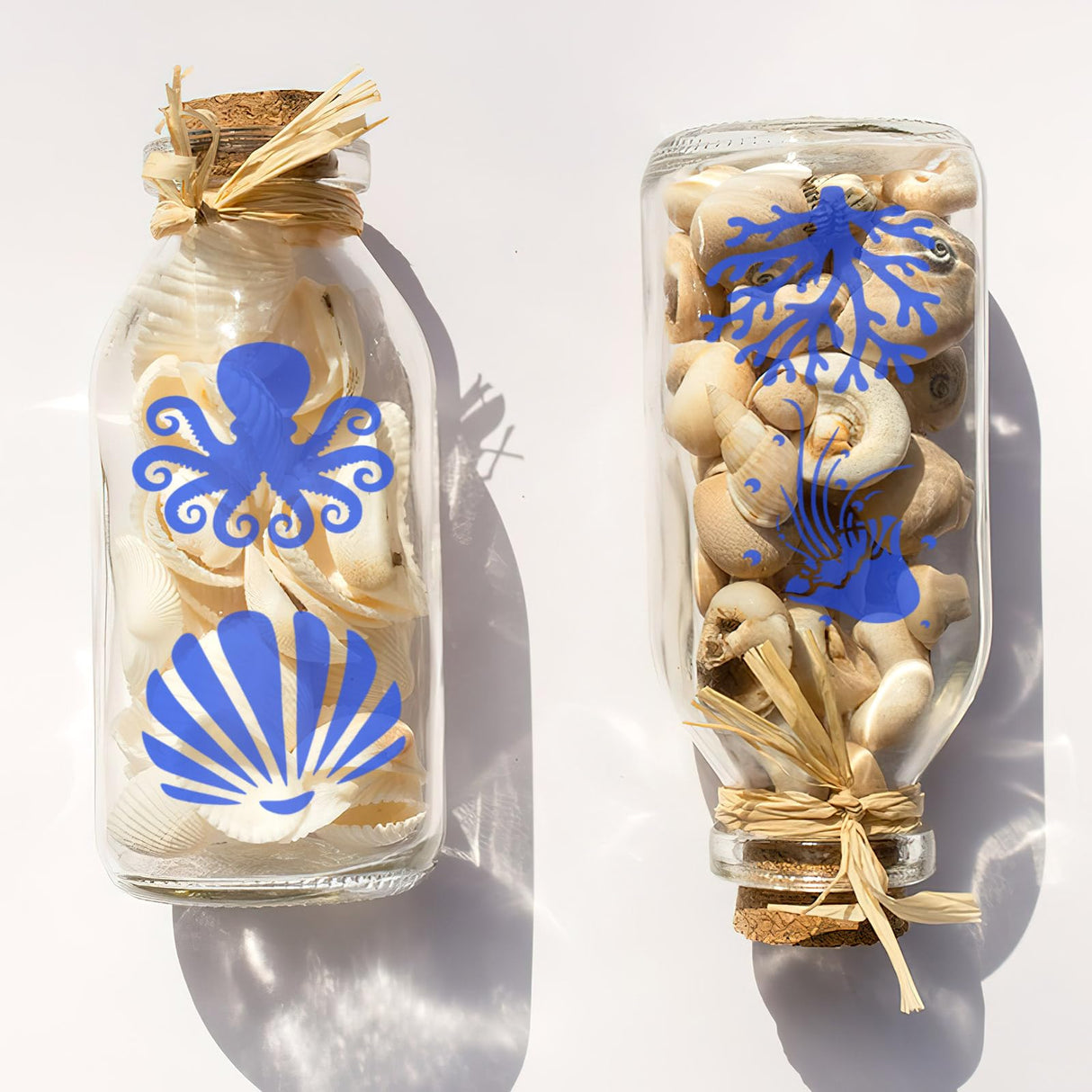 JULMELON Sea Life Stencils - 20pcs DIY Pattern Stencils for Wall, Floor Decor & Rock Painting Art Projects (3inch) JULMELON