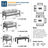 UDPATIO 7 Pieces Patio Aluminum Furniture Set Oversized Outdoor Furniture Modern Patio Set, 9 Seat Thick Cushion Outdoor Seating Set for Balcony(Include Waterproof Sofa Cover) UDPATIO