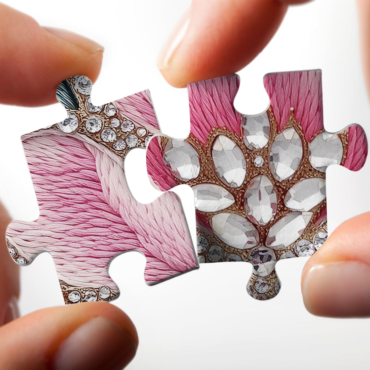 3D Crystal Diamond Lotus Jigsaw Puzzle 1000 Piece for Adult, Art Aesthetic Pretty Jewel Jigsaw Puzzles, Difficult Flower Plant Embroidery Puzzle Larkipuzz