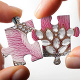 3D Crystal Diamond Lotus Jigsaw Puzzle 1000 Piece for Adult, Art Aesthetic Pretty Jewel Jigsaw Puzzles, Difficult Flower Plant Embroidery Puzzle Larkipuzz