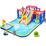 Easyair Deluxe Large Inflatable Water Slide for Big Kids, 20.5 ft L x 16.4 ft W x 7.6 ft H Water Bounce House, Outdoor Blow Up Pool, Climbing Wall, Basketball Hoop, Throw Ball Game, with 950W Blower EASYAIR