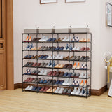 SMILHELTD Metal Shoe Rack Large Capacity 4 Rows 8 Tier 56-64 Pairs Shoes Boots Storage Organizer SMILHELTD