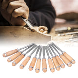 12Pcs 8inch Wood Turning Tools with HSS Blade Woodworking Lathe Chisel Set HRC58~62 High Hardness with Wood Handle for Modeling, Carving, Cutting,Woodworking Carving Gouge Accessories Tissting