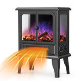 Air Choice Electric Fireplace Heater, 18.9" FreeStanding Fireplace Stove with 3D Flame, 750W/1500W Indoor Space Heater with Overheating Protection, Electric Heating for Living Room, Bedroom Air Choice