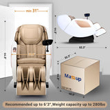 Massage Chair Full Body with Heat, Full Body Zero Gravity Shiatsu Massage Chair, Kneading Recliner w/ 20 Auto Modes, Foot Massage, Bluetooth, USB Charging Port, Touch Screen Controller Mazzup