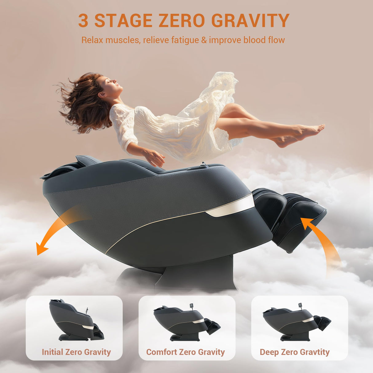 MYNTA 2025 Massage Chair 3D Shaitsu Massage Chair Full Body with 170° Flexible Track, Zero Gravity, Bluetooth Speaker, Airbags & Heating, MC1650(Black) MYNTA