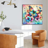 EIBEILI Diamond Painting Kits for Adults, Butterfly Flower 5D Diamond Art Kits for Beginner DIY Full Drill Diamond Dots Crystal Craft Kits for Home Wall Decor Gifts(12X12 Inch/Butterfly) EIBEILI