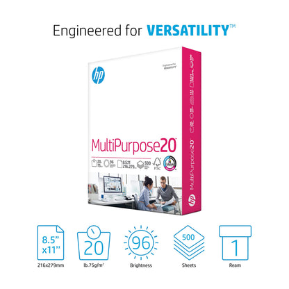 HP Printer Paper | 8.5 x 11 Paper | MultiPurpose 20 lb | 1 Ream - 500 Sheets | 96 Bright | Made in USA - FSC Certified | 112000PR