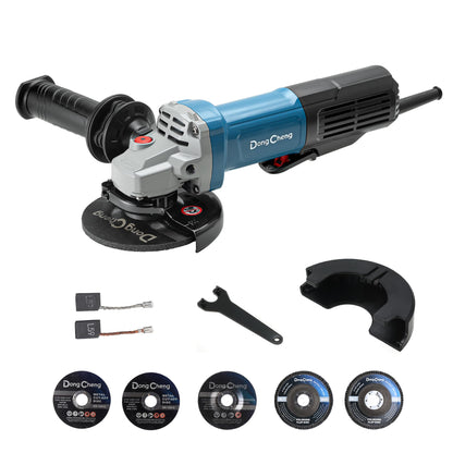 DongCheng 9.2 Amp Power Angle Grinders, 4-1/2 in., 11800RPM, Tool-Free Guard, Electric Metal Grinder Tool, Small Corded Angle Grinder, Paddle Switch, Shockproof Handle for Cutting, Grinding,  - WoodArtSupply