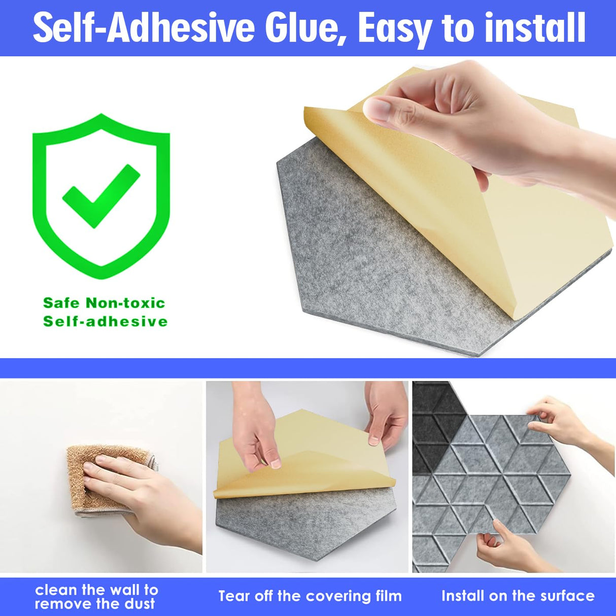 Acoustic Panels Self-Adhesive,12 Pack Snowflake Pattern Sound Proof Panels For Wall,12" X 10" X 0.4" High Density Soundproof Wall Panels,Sound Absorbing Panel for Room & Offices Diapu