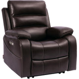 EONIX Real Zero Clearance Wall Hugger Recliners, Power RV Recliner Chairs for Small Spaces, Dual Motor Home Theater Recliners with Massage and Heat, SXXY003992, Dark Brown EONIX