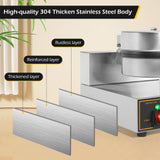 Dyna-Living Waffle Maker Commercial Waffle Maker Machine 110V 1200W Non-stick Waffle Iron Maker Stainless Steel Round Commercial Waffle Maker for Restaurant Dyna-Living