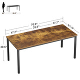 Need Large Computer Desk 70.8 x 31.5 inches Conference Table Large Office Desk Writing Table Workstation for Home Office,Rustic Brown & Black 10FJGSAC3-180FG-ND Need