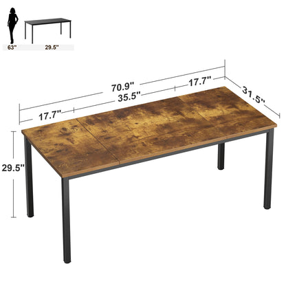 Need Large Computer Desk 70.8 x 31.5 inches Conference Table Large Office Desk Writing Table Workstation for Home Office,Rustic Brown & Black 10FJGSAC3-180FG-ND - WoodArtSupply