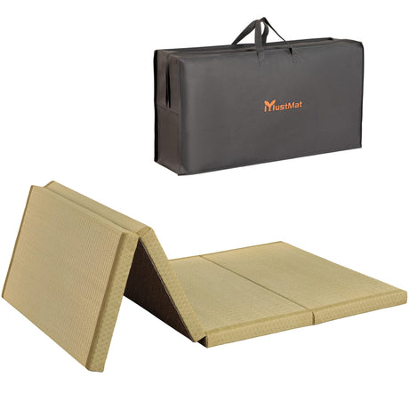 MustMat Tatami Mat Thick Japanese Floor Mattress Rush Grass Tatami Bed Twin 35.4" x 78.7" x 1.8" MustMat