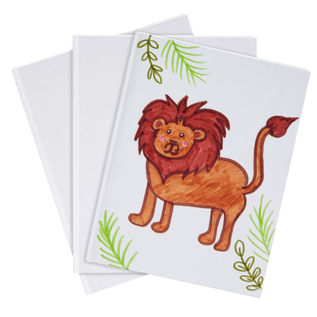Paper Junkie White Blank Hardcover Books for Kids to Write Stories, Unlined Scrapbook and Journal - 18 Sheets/36 Pages Each - 6x8 inch (Pack of 6) - Blank Journal - Drawing Notebook - White Notebook Paper Junkie