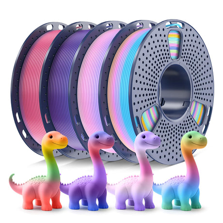 250g Rainbow PLA Filament 1.75mm Bundle, SUNLU 3D Printer Filament Neatly Wound, Fast Color Change Each 8 Meters, 250g Spool, 4 Rolls, Rainbow 01-04 YOOPAI