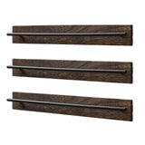 TANG SONG 3 PCS Rustic Wall Mounted Wood Sunglasses Storage Organizer Eyeglasses Holder Eyewear Display Rack for Office Desk Home Decor Gifts (Dark Brown) TANG SONG