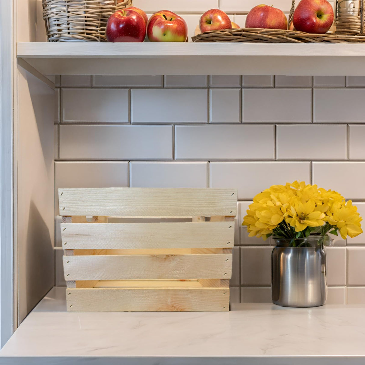 Wilson Wood Unfinished Cube Pine Crate for Storage and Decoration at Home, Office, Kitchen, Bedroom, and Retail (12.5"x12.5"x9.25") (Set of 2) Wilson