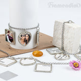 Framendino, 5 Set Sublimation Bracelets Blanks Heat Transfer Bracelet Adjustable Heart Square Photo Bezel Tray Craft Setting for Women Framendino