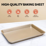 Vinino Baking Sheet Set of 3, Cookie Sheets For Baking with Square Texture Pattern, Thicker Carbon Steel Non-stick Baking Pan Half/Quarter/Jelly Roll Pans Tray for Oven Vinino