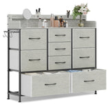 ErgoDesign 9 Drawers Dresser with Hooks, Dressers for Bedroom, Living Room, Hallway, Nursery (Greige) ErgoDesign