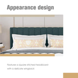 AGARTT Upholstered Platform Bed Frame King Size with Headboard and Footboard/Wooden Slats Support/No Box Spring Needed/Easy Assembly,Green Velvet AGARTT