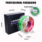 LOCYFENS PLA Filament 1.75mm, Silk Rainbow Color PLA Filament, Tri Color 3D Printer Filament Red Blue Green, Fit to AMS, 1kg/Spool LOCYFENS