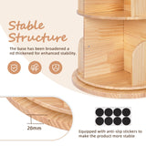 OOOK Rotating Bookshelf for Kids & Adults, 4-Tier 360° Spinning Solid Wood Book Organizer, Space-Saving Floor Standing Bookcase for Study Room, Bedroom, Living Room, Office OOOK