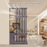 Room Divider with Shelves, Wall Room Divider Bookshelf, Freestanding Wood Privacy Screen with Storage Cabinet, Coat Rack, Display Shelf for Living Room Separation, Home Office Decorative SAHISTCT