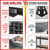 Bezuny 2500LBS Storage Shelves, 35.5" W Garage Shelving Heavy Duty, Metal Adjustable Garage Shelves, Shelving Units Industrial Shelving for Warehouse, Shelf Organizer Storage, Black Bezuny