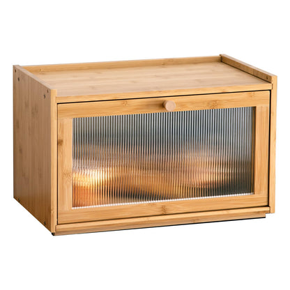 Bamboo Bread Box for Kitchen Counter-Large Capacity Bread Storage Container Farmhouse Bread Box with Window Bread Holder,Bread Storage Bin. (Nature) - WoodArtSupply